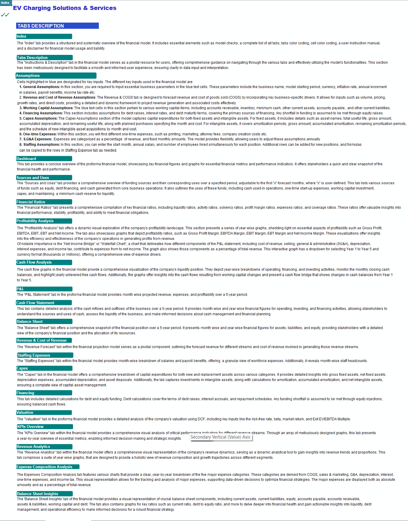 EV Charging Solutions & Services Business Financial Model (Excel template (XLSX)) Preview Image