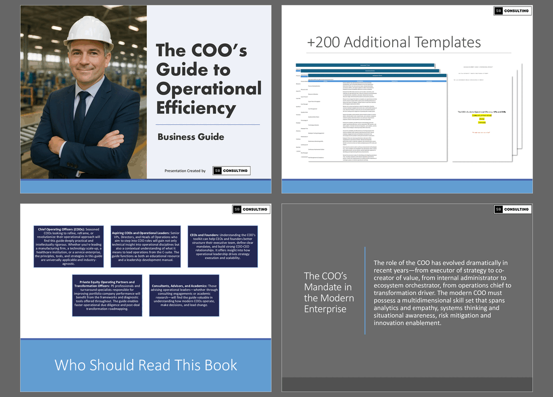 The COO's Guide to Operational Efficiency (+Templates) (1306-slide PPT PowerPoint presentation slide deck (PPTX)) Preview Image