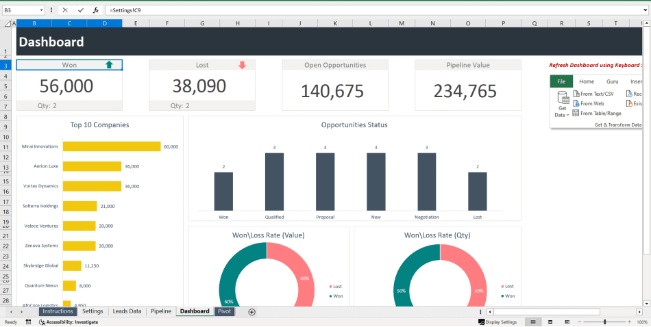 Sales Pipeline Excel Template (Excel template (XLSX)) Preview Image