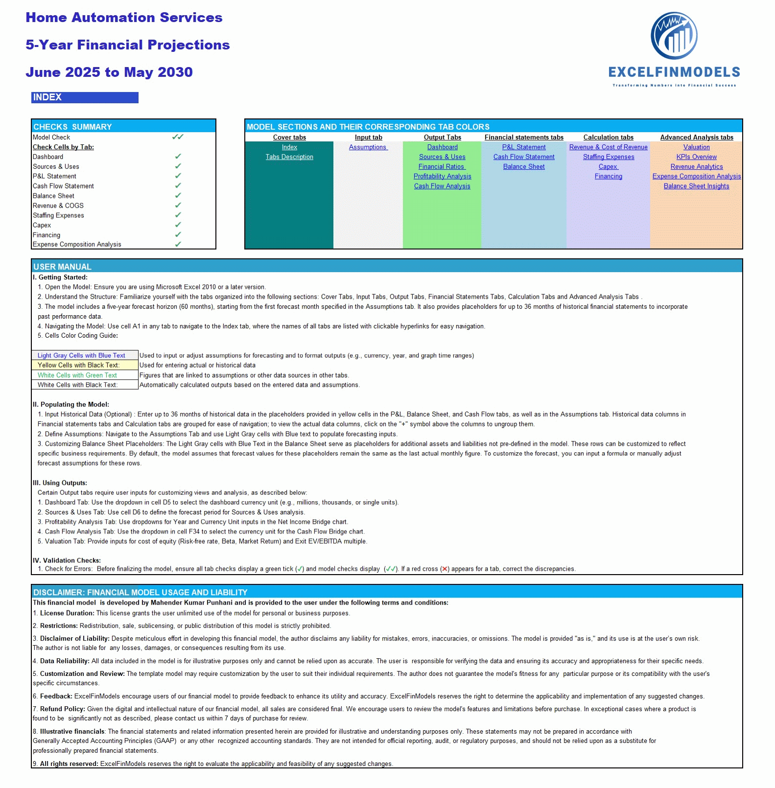 Home Automation Services Financial Forecast Model (Excel template (XLSX)) Preview Image