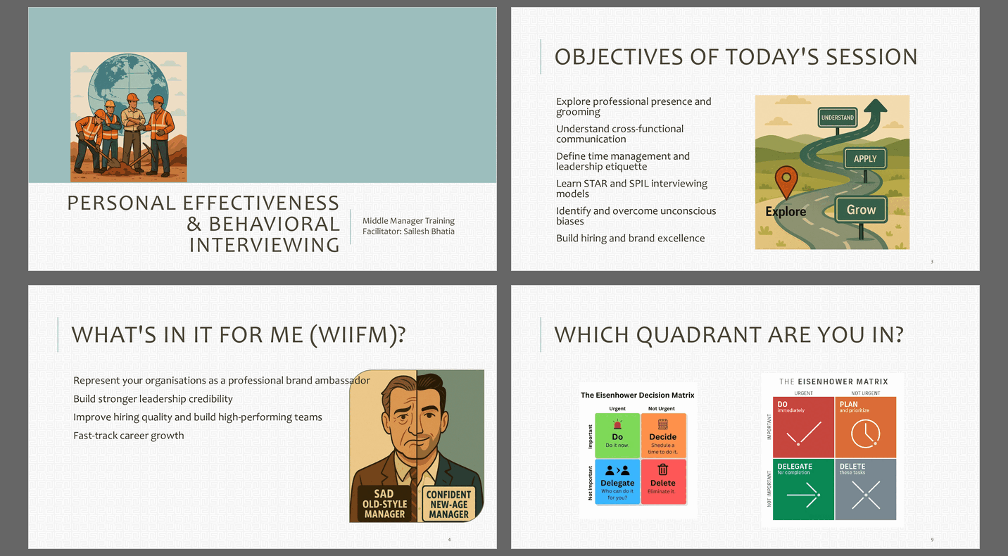 Mastering Personal Effectiveness & Behavioral Interviewing (63-slide PPT PowerPoint presentation slide deck (PPTX)) Preview Image