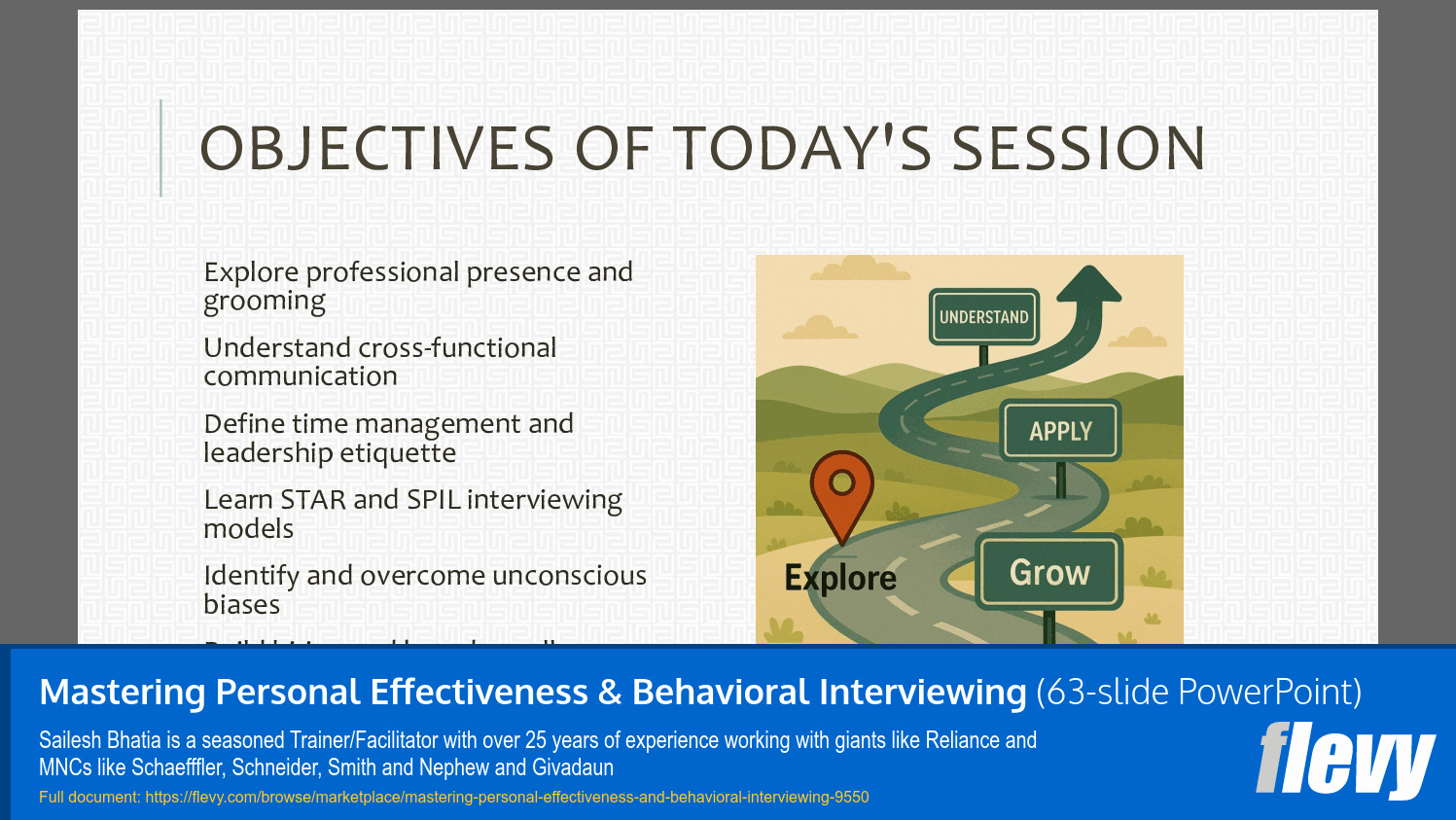Mastering Personal Effectiveness & Behavioral Interviewing (63-slide PPT PowerPoint presentation slide deck (PPTX)) Preview Image