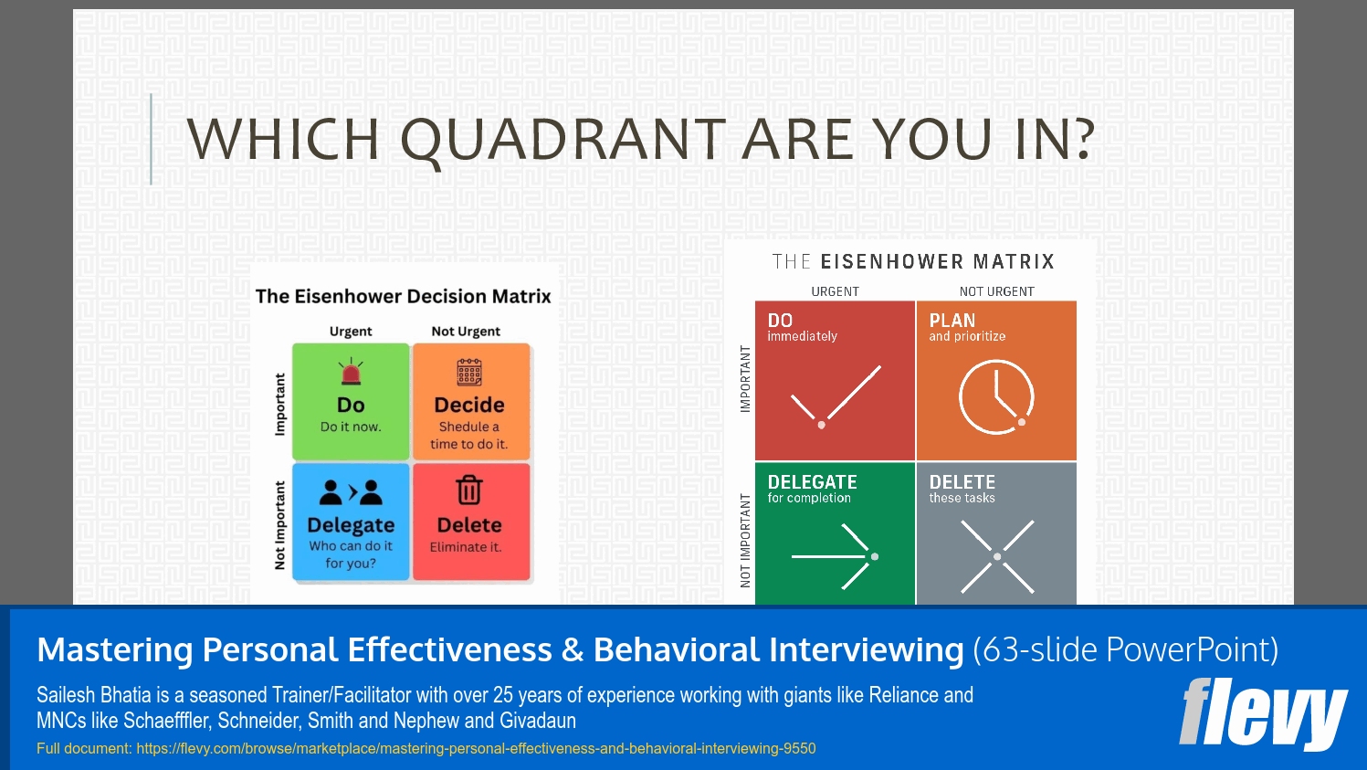 Mastering Personal Effectiveness & Behavioral Interviewing (63-slide PPT PowerPoint presentation slide deck (PPTX)) Preview Image