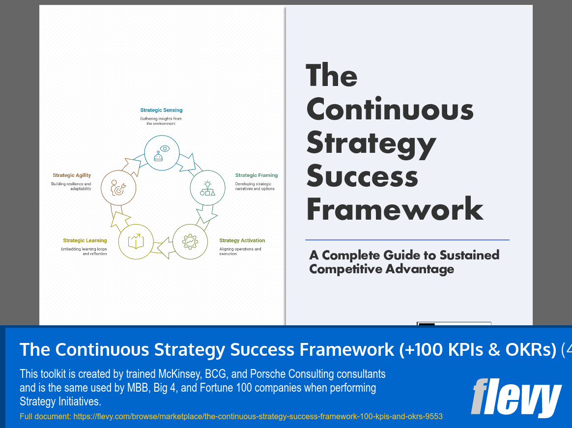 The Continuous Strategy Success Framework (+100 KPIs & OKRs) (456-slide PPT PowerPoint presentation slide deck (PPTX)) Preview Image