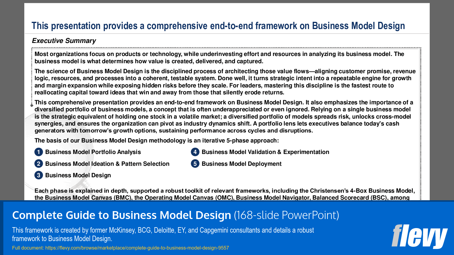 Complete Guide to Business Model Design (168-slide PPT PowerPoint presentation slide deck (PPTX)) Preview Image