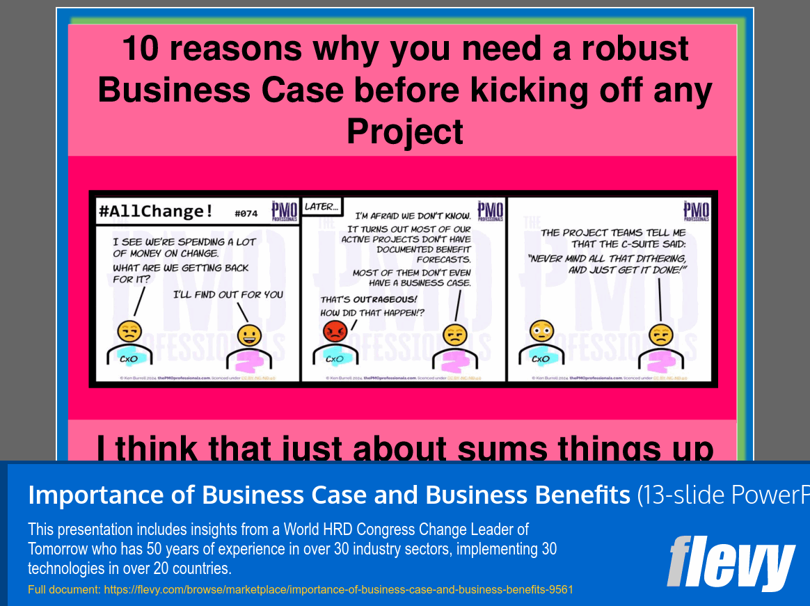 Importance of Business Case and Business Benefits (13-slide PPT PowerPoint presentation slide deck (PPT)) Preview Image