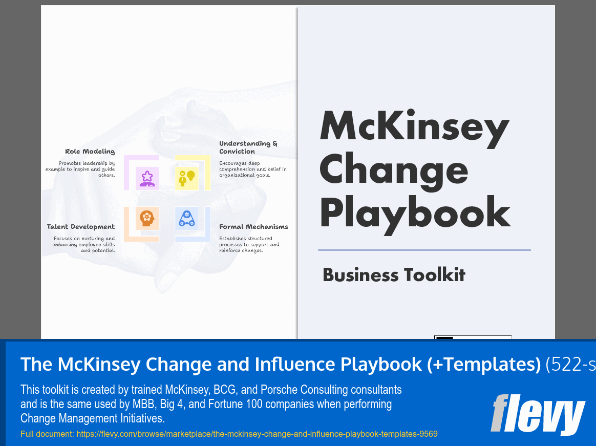 The McKinsey Change and Influence Playbook (+Templates) (522-slide PPT PowerPoint presentation slide deck (PPTX)) Preview Image