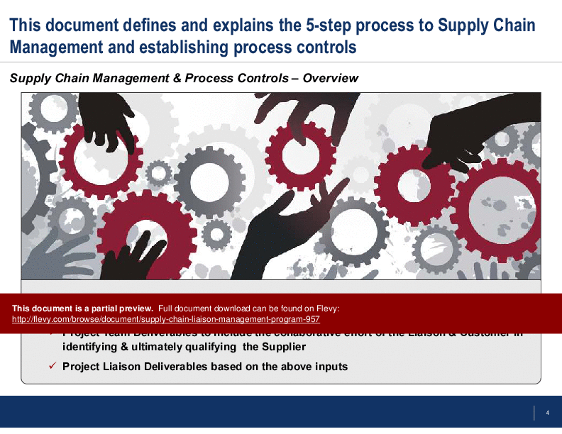 Supply Chain Liaison 5 Step Management Program (41-slide PowerPoint presentation (PPTX)) Preview Image