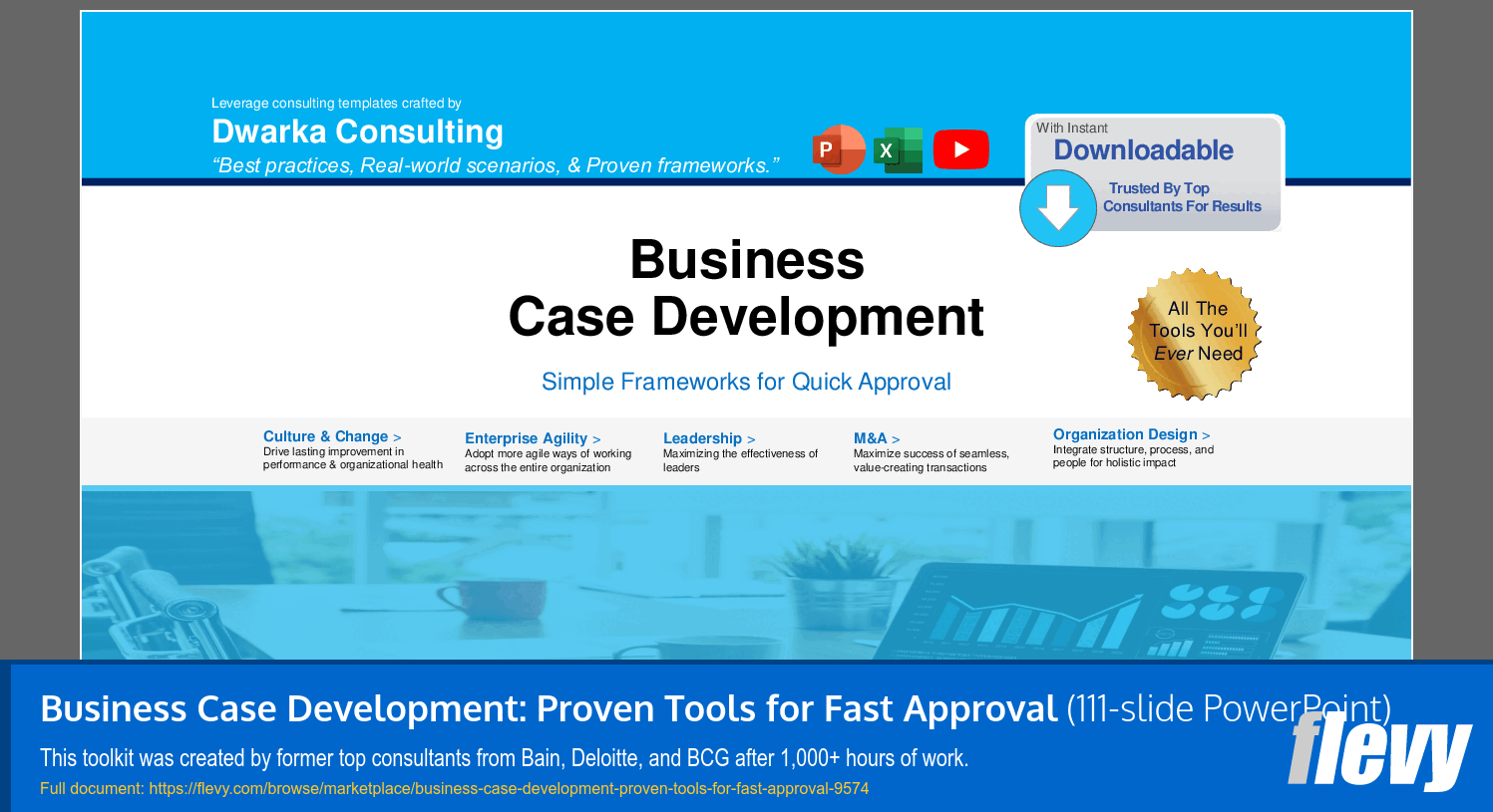 Business Case Development: Proven Tools for Fast Approval (111-slide PPT PowerPoint presentation slide deck (PPTX)) Preview Image