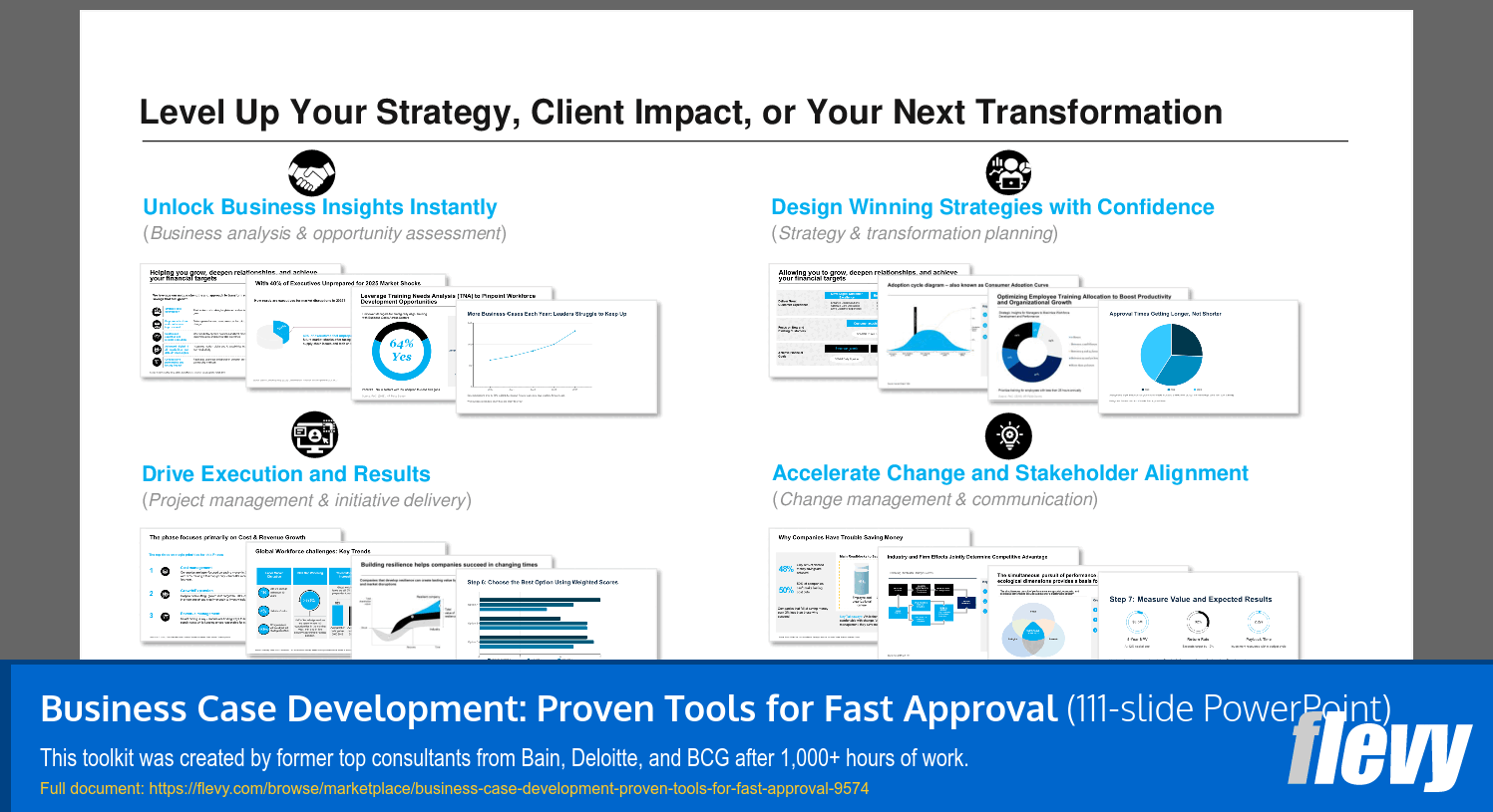 Business Case Development: Proven Tools for Fast Approval (111-slide PPT PowerPoint presentation slide deck (PPTX)) Preview Image