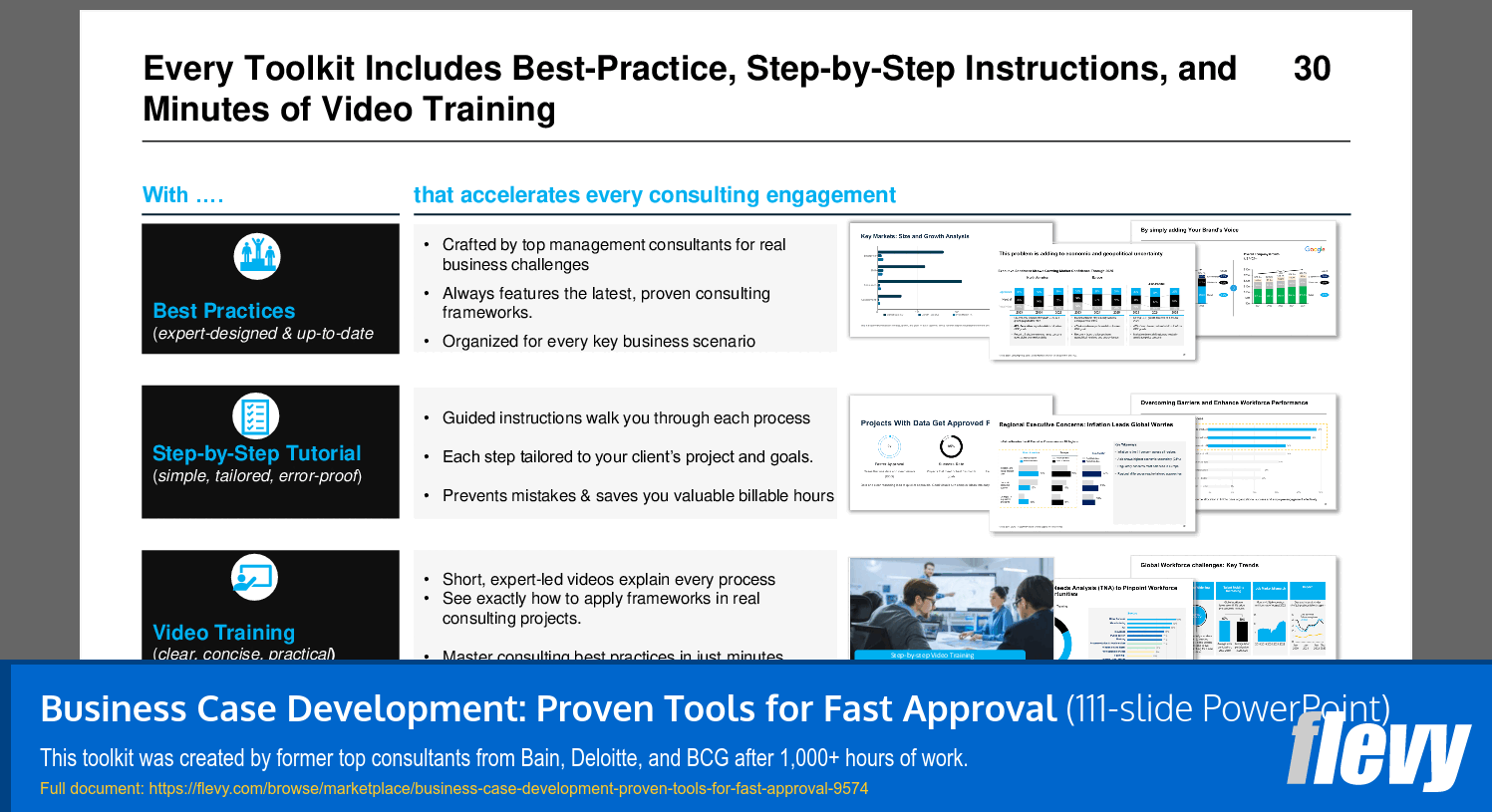 Business Case Development: Proven Tools for Fast Approval (111-slide PPT PowerPoint presentation slide deck (PPTX)) Preview Image