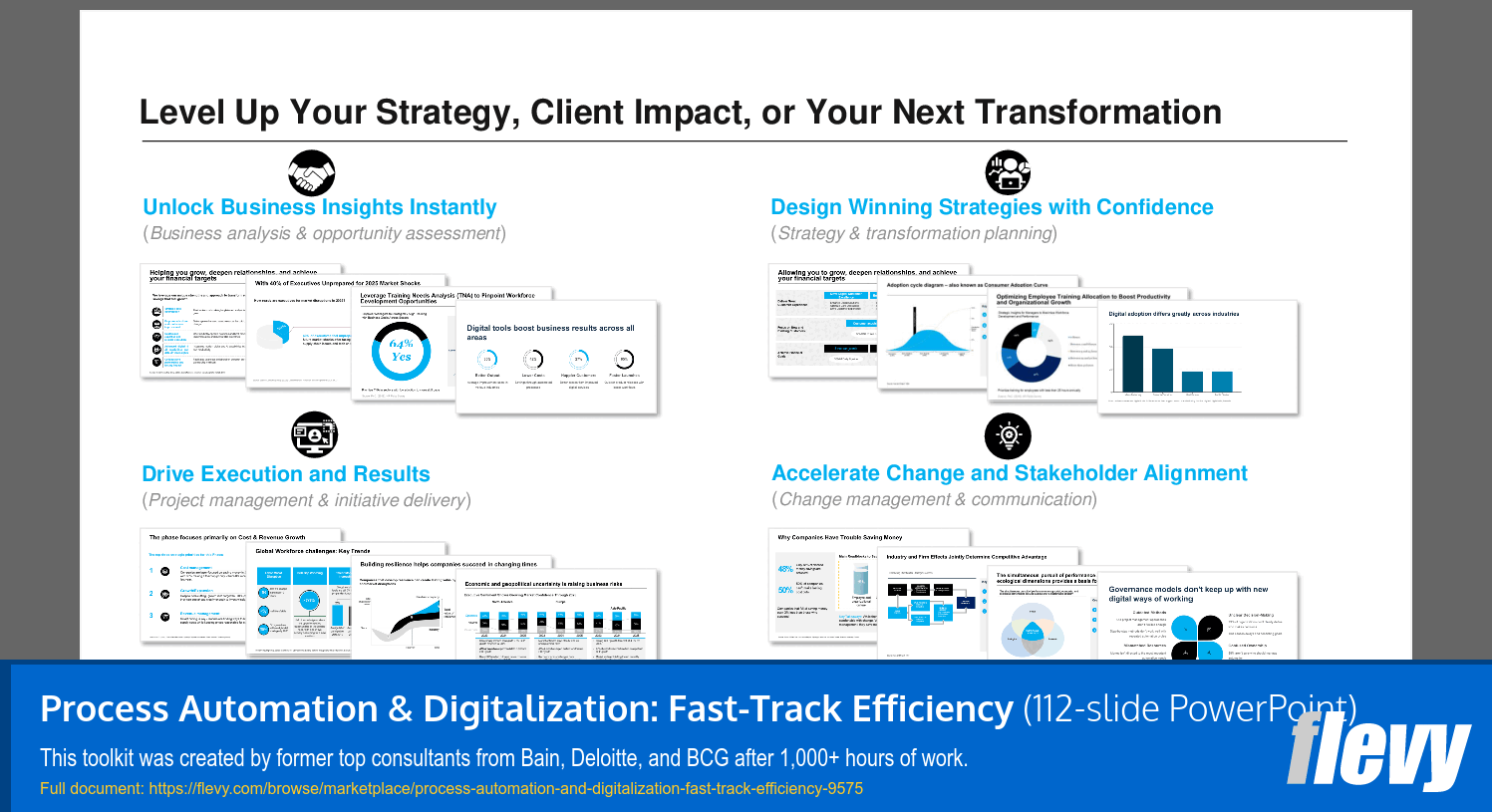 Process Automation & Digitalization: Fast-Track Efficiency (112-slide PPT PowerPoint presentation slide deck (PPTX)) Preview Image