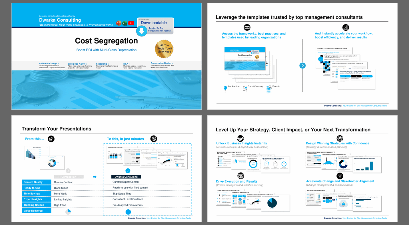 Cost Segregation: Boost ROI with Multi-Class Depreciation (124-slide PPT PowerPoint presentation slide deck (PPTX)) Preview Image