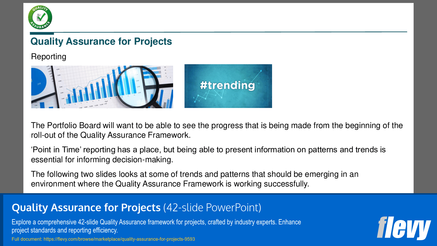 Quality Assurance for Projects (42-slide PPT PowerPoint presentation slide deck (PPTX)) Preview Image