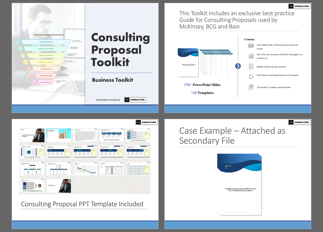 Consulting Proposal Toolkit (+Templates) (362-slide PPT PowerPoint presentation slide deck (PPTX)) Preview Image