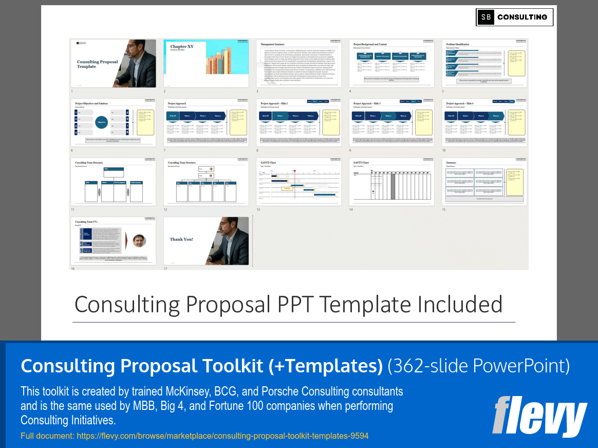 Consulting Proposal Toolkit (+Templates) (362-slide PPT PowerPoint presentation slide deck (PPTX)) Preview Image