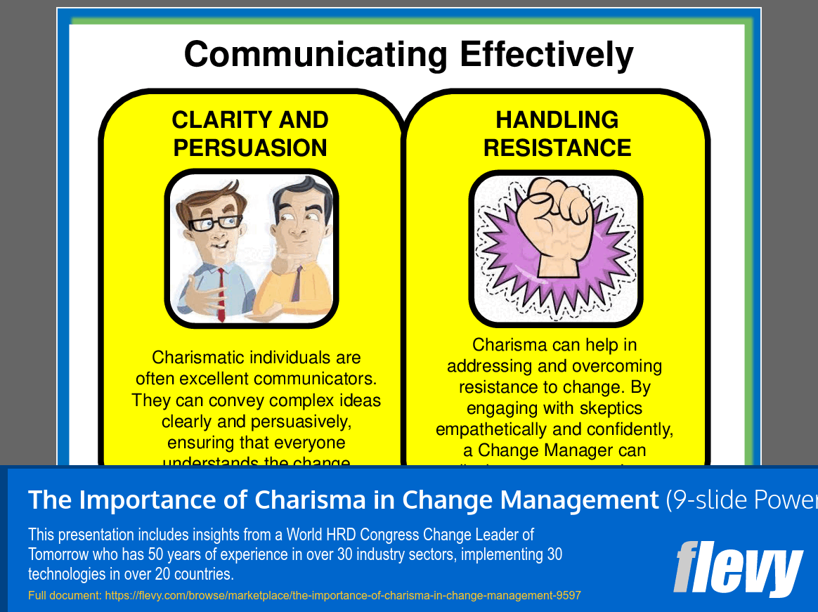 The Importance of Charisma in Change Management (9-slide PPT PowerPoint presentation slide deck (PPT)) Preview Image