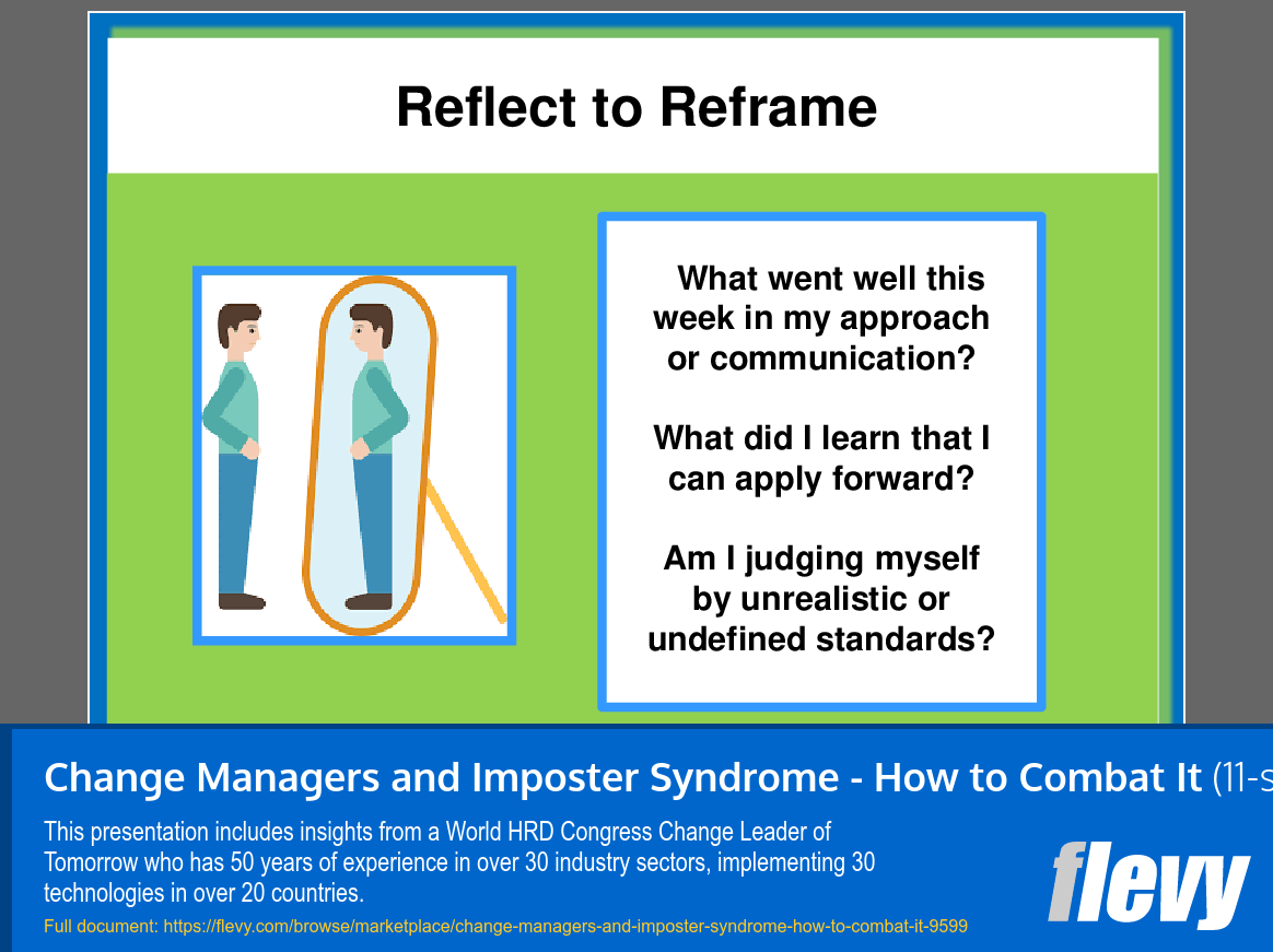 Change Managers and Imposter Syndrome - How to Combat It (11-slide PPT PowerPoint presentation slide deck (PPT)) Preview Image