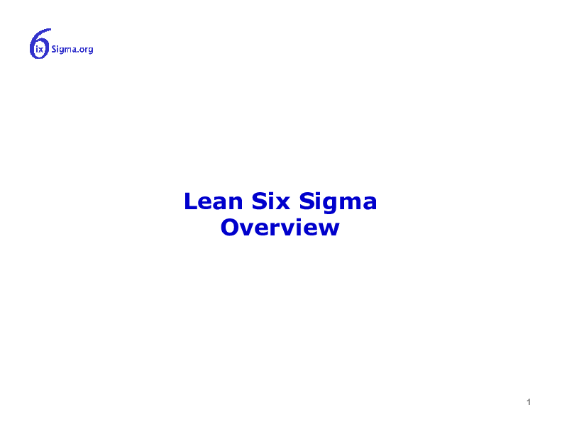 001_Introduction to Lean Six Sigma (16-slide PPT PowerPoint presentation (PPTX)) Preview Image