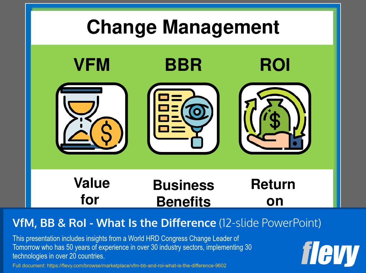 VfM, BB & RoI - What Is the Difference (12-slide PPT PowerPoint presentation slide deck (PPT)) Preview Image