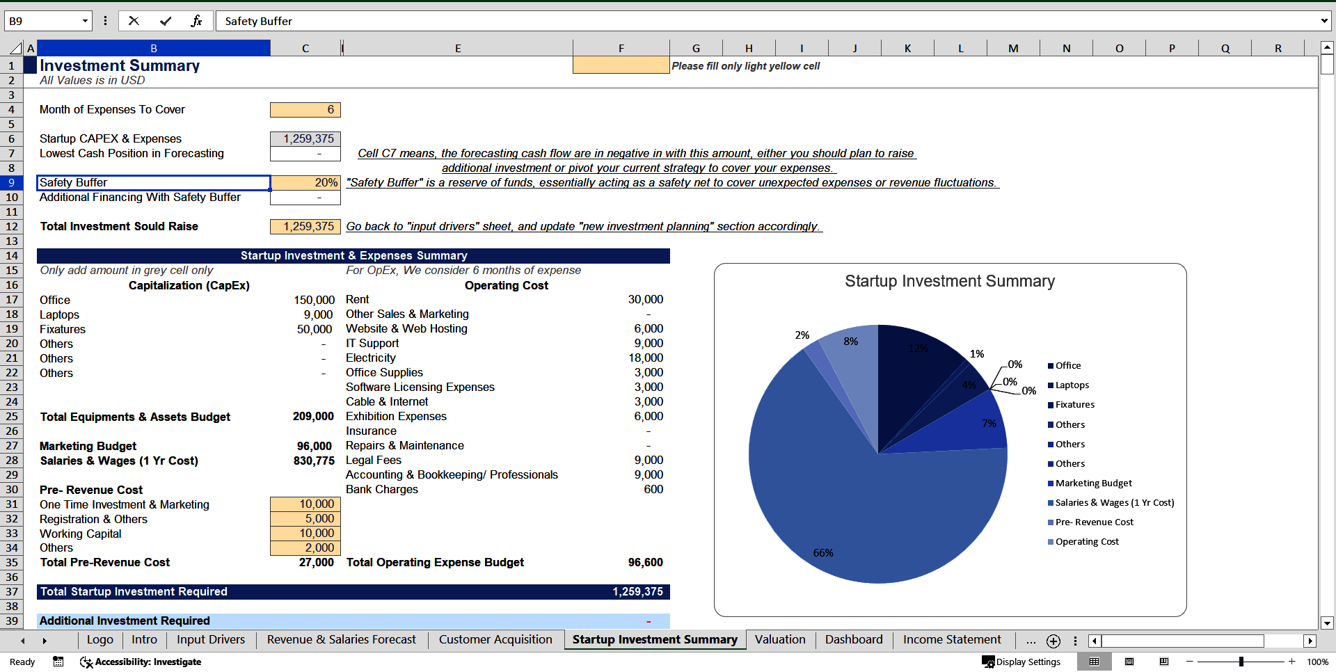 Software Development Firm Financial Projection Model (Excel template (XLSX)) Preview Image