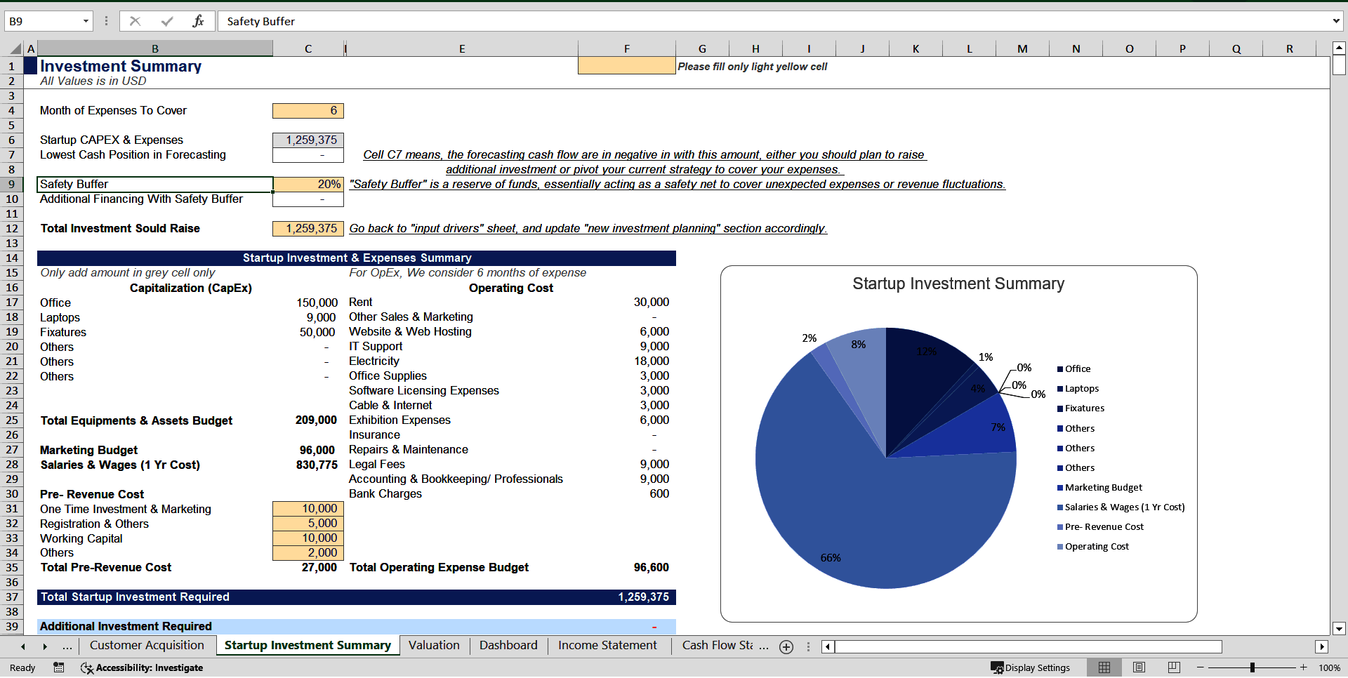 Financial Projection Model For Professional Services (Excel template (XLSX)) Preview Image