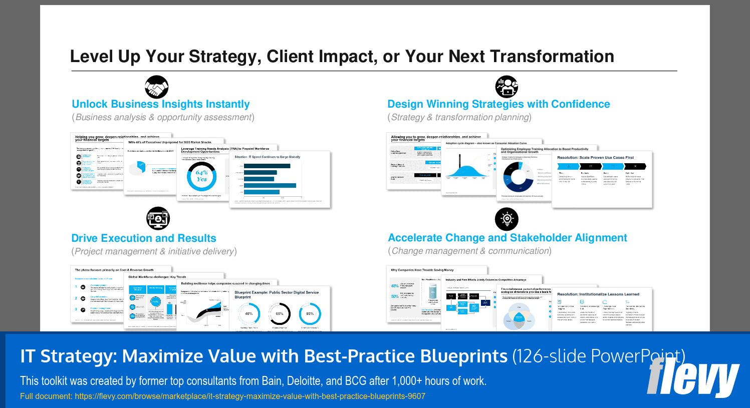 IT Strategy: Maximize Value with Best-Practice Blueprints (126-slide PPT PowerPoint presentation slide deck (PPTX)) Preview Image