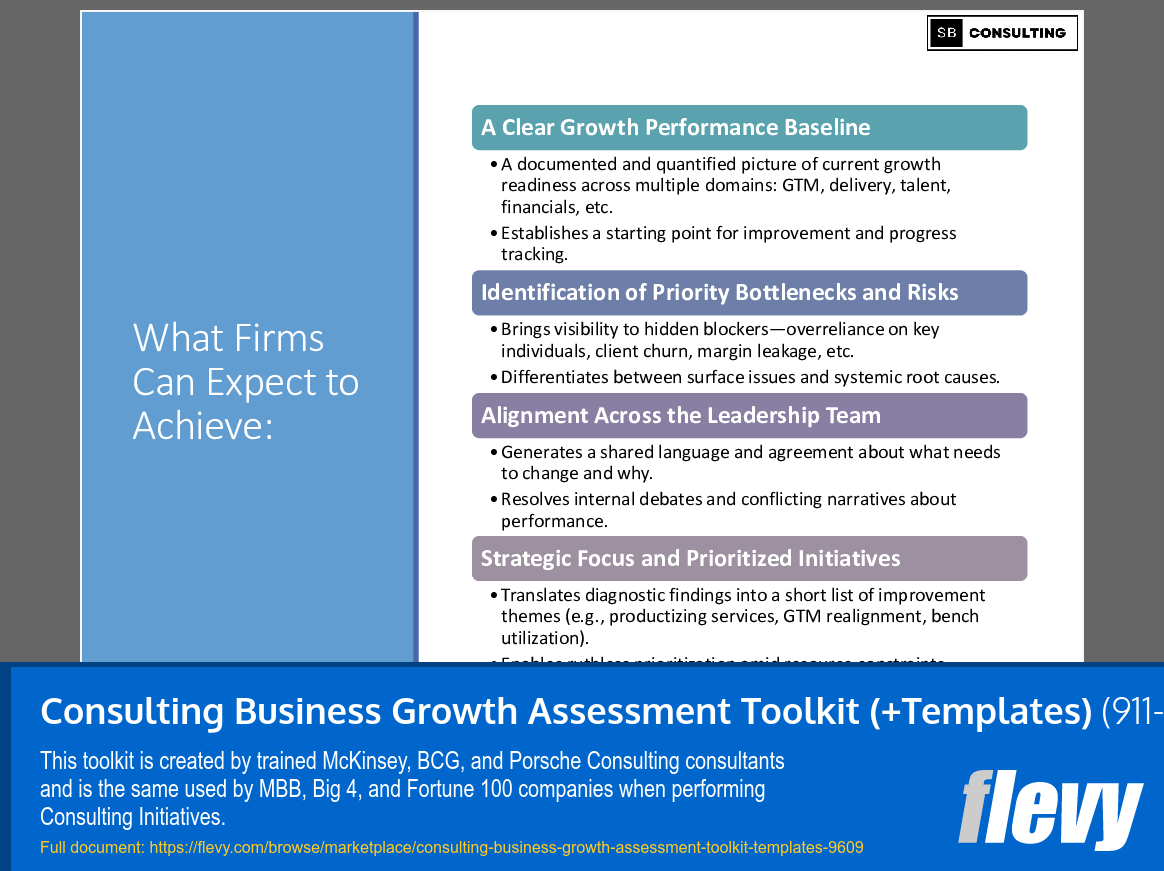 Consulting Business Growth Assessment Toolkit (+Templates) (911-slide PPT PowerPoint presentation slide deck (PPTX)) Preview Image
