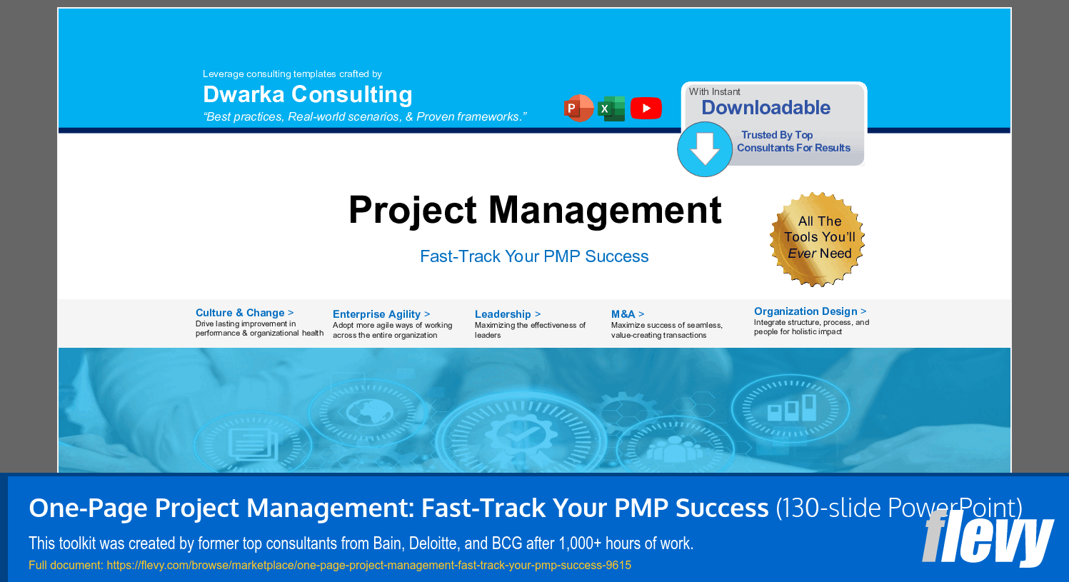 One-Page Project Management: Fast-Track Your PMP Success (130-slide PPT PowerPoint presentation slide deck (PPTX)) Preview Image