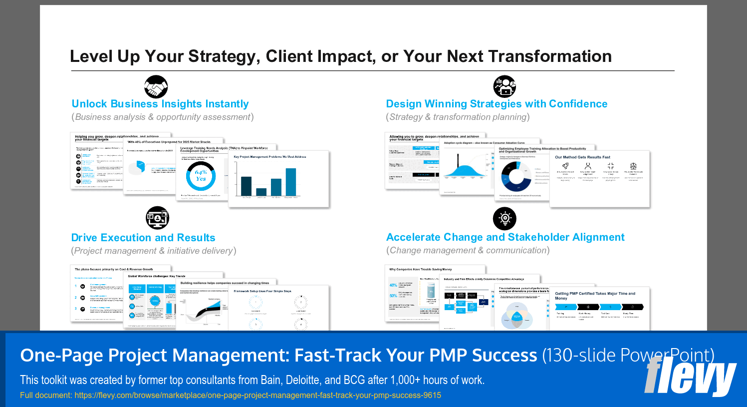 One-Page Project Management: Fast-Track Your PMP Success (130-slide PPT PowerPoint presentation slide deck (PPTX)) Preview Image