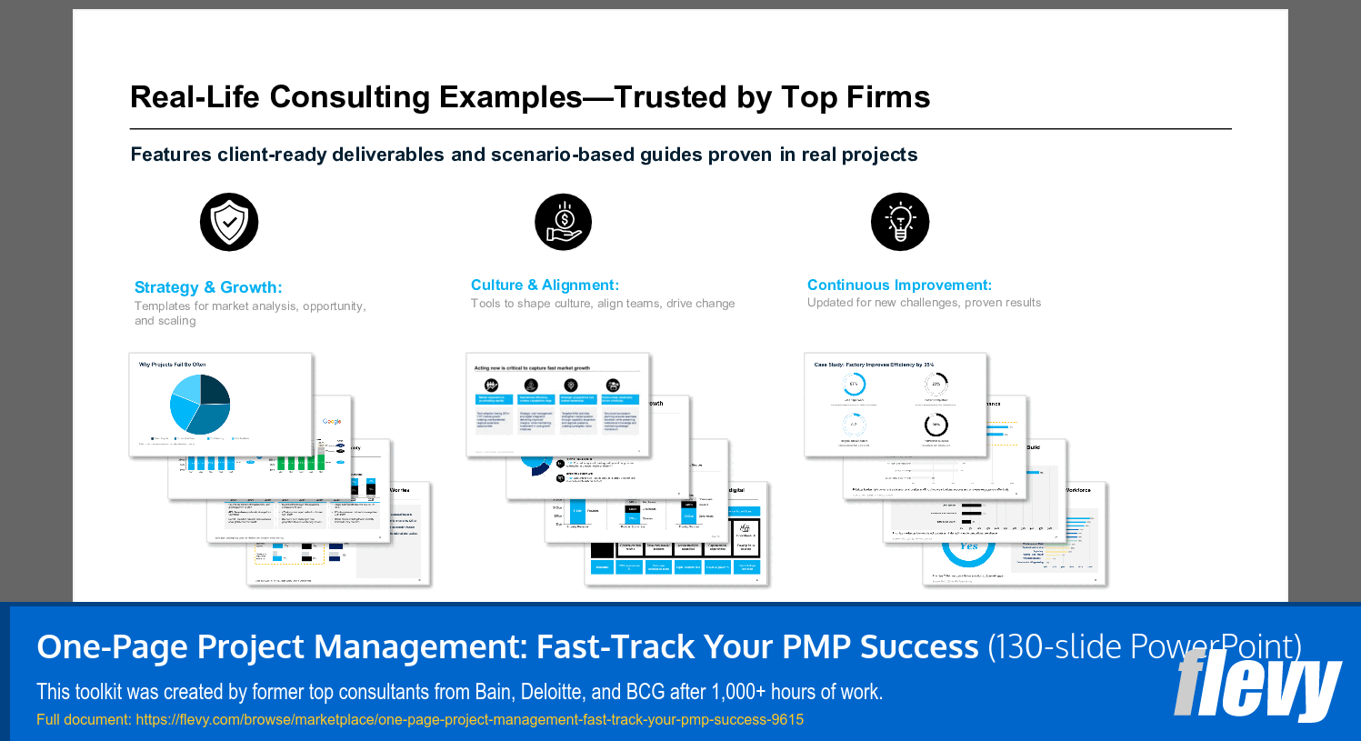 One-Page Project Management: Fast-Track Your PMP Success (130-slide PPT PowerPoint presentation slide deck (PPTX)) Preview Image