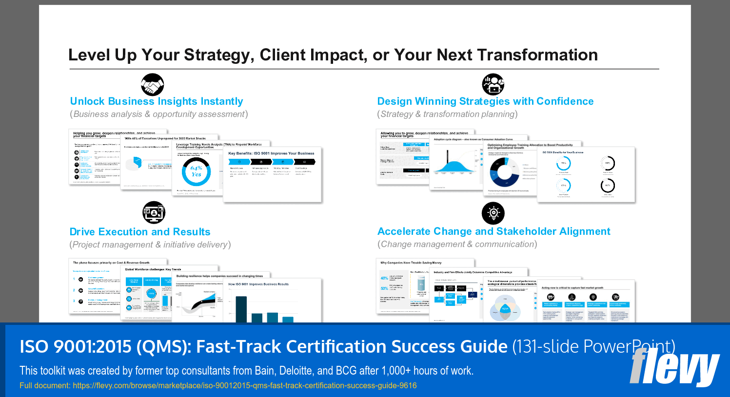 ISO 9001:2015 (QMS): Fast-Track Certification Success Guide (131-slide PPT PowerPoint presentation slide deck (PPTX)) Preview Image