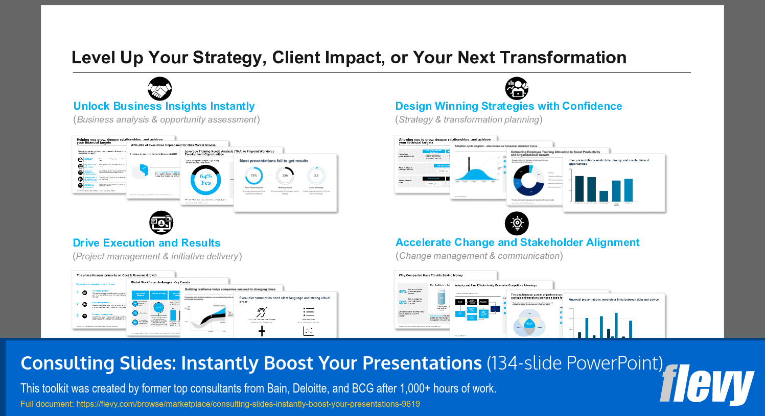Consulting Slides: Instantly Boost Your Presentations (134-slide PPT PowerPoint presentation slide deck (PPTX)) Preview Image