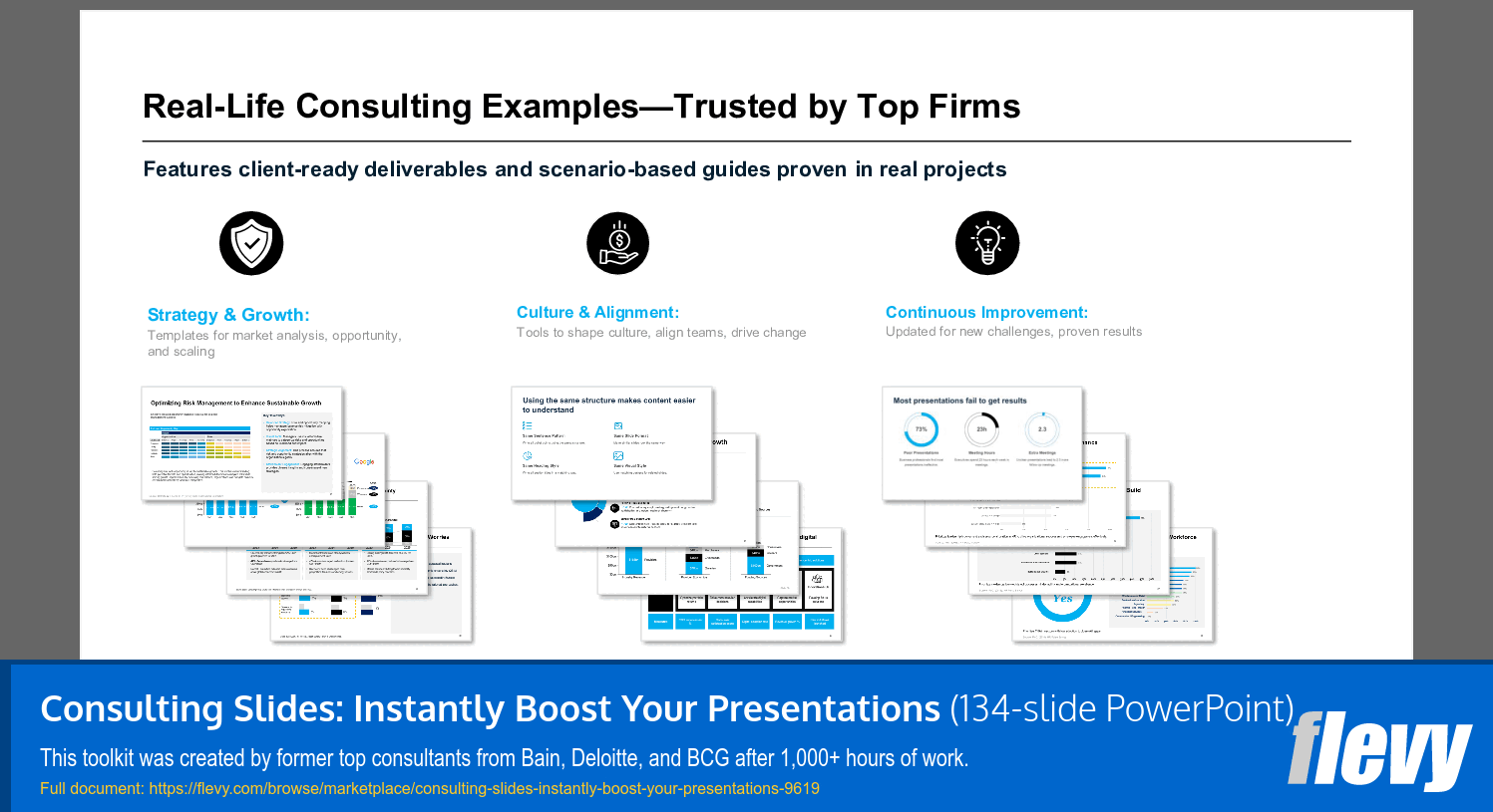 Consulting Slides: Instantly Boost Your Presentations (134-slide PPT PowerPoint presentation slide deck (PPTX)) Preview Image