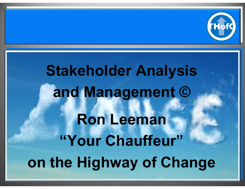 This is a partial preview of Stakeholder Analysis & Management (20-slide PowerPoint presentation (PPT)). Full document is 20 slides. 