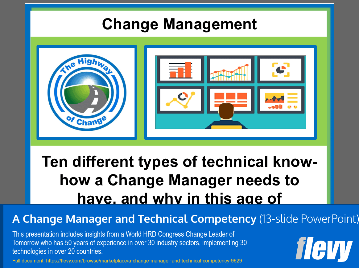 A Change Manager and Technical Competency (13-slide PPT PowerPoint presentation slide deck (PPT)) Preview Image