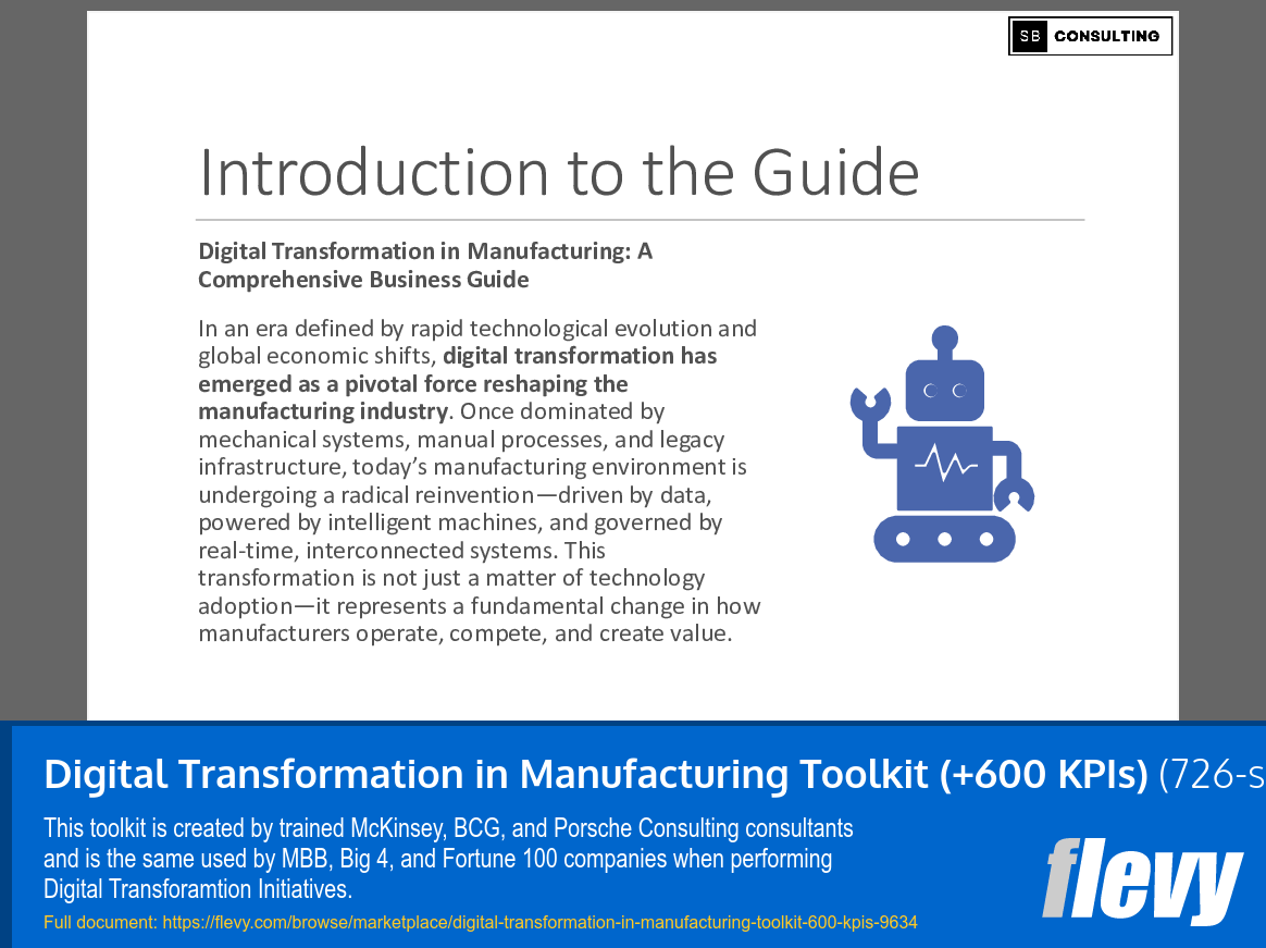Digital Transformation in Manufacturing Toolkit (+600 KPIs) (726-slide PPT PowerPoint presentation slide deck (PPTX)) Preview Image