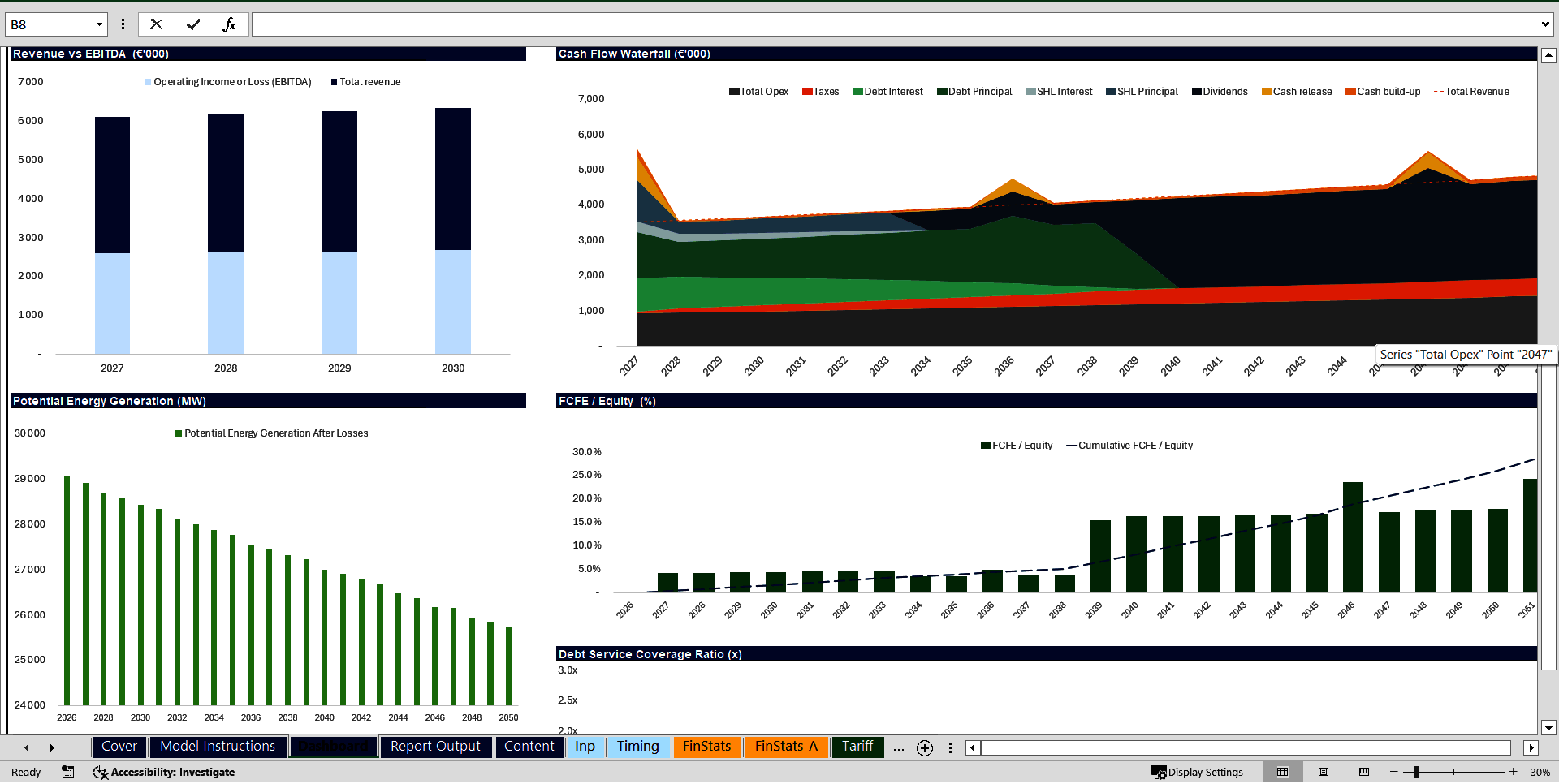 Solar (PV) Project Finance Model with Tariff Optimiser (Excel template (XLSB)) Preview Image