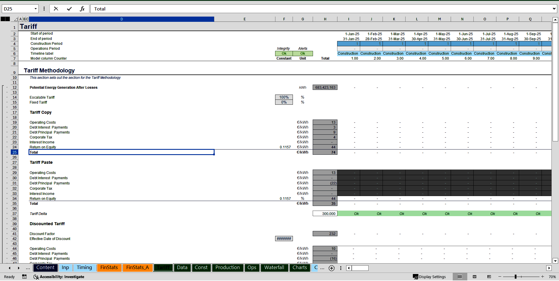 Solar (PV) Project Finance Model with Tariff Optimiser (Excel template (XLSB)) Preview Image