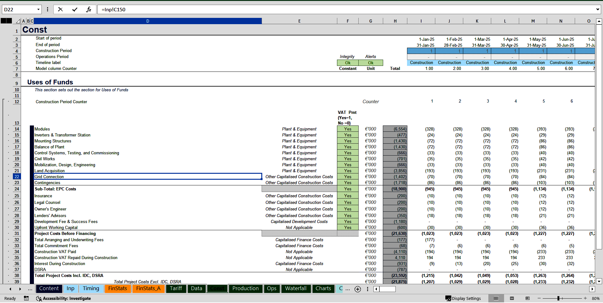 Solar (PV) Project Finance Model with Tariff Optimiser (Excel template (XLSB)) Preview Image