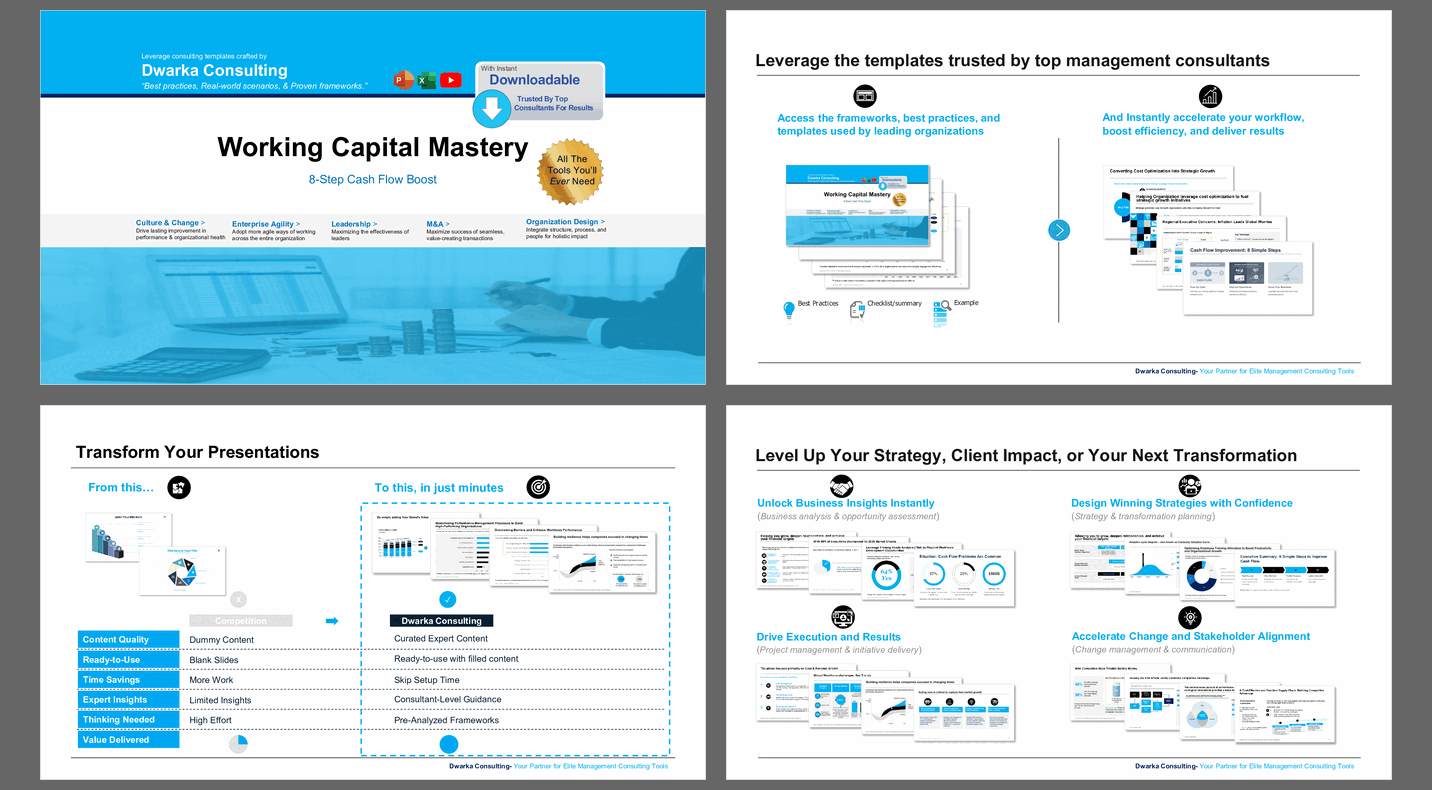 Working Capital Mastery: 8-Step Cash Flow Boost (107-slide PPT PowerPoint presentation slide deck (PPTX)) Preview Image