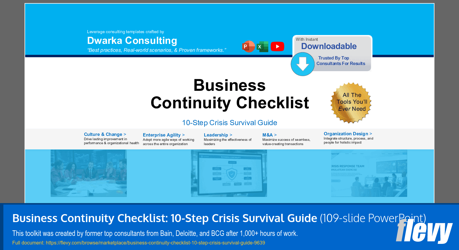Business Continuity Checklist: 10-Step Crisis Survival Guide (109-slide PPT PowerPoint presentation slide deck (PPTX)) Preview Image