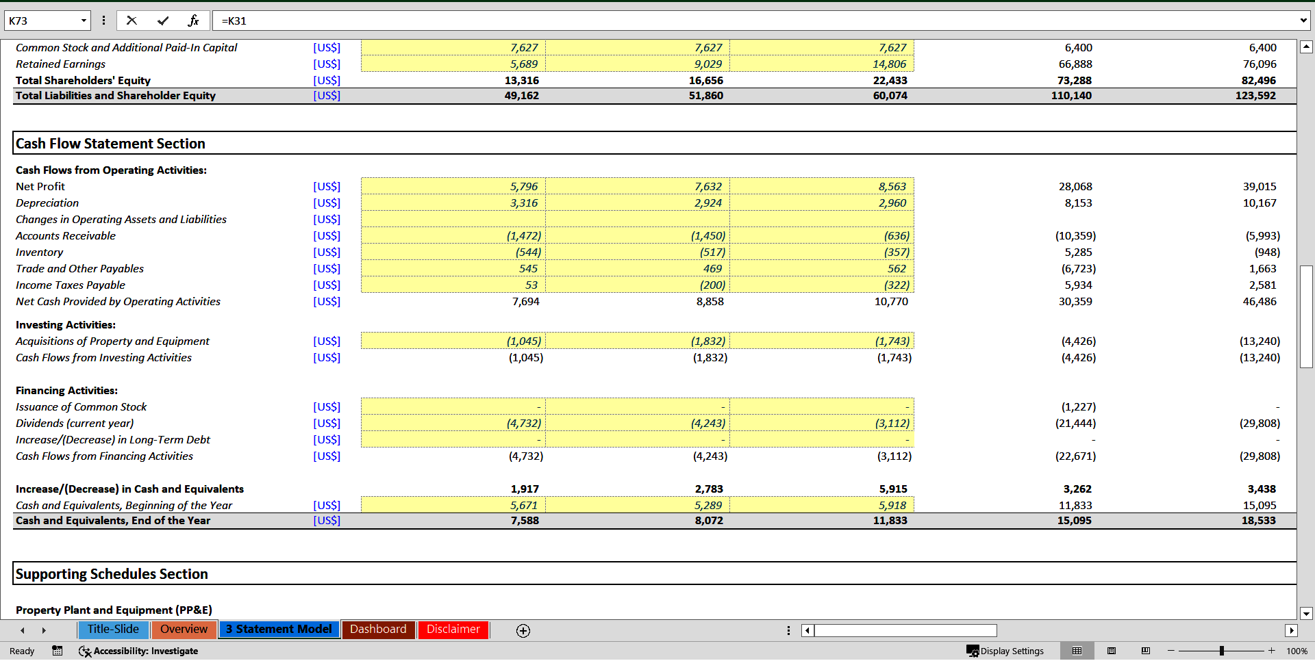 Airline Business 3 Statement Financial Model (Excel template (XLSX)) Preview Image
