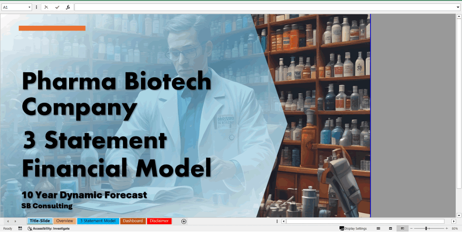 Pharma Biotech Company 3 Statement Financial Model Tempalte (Excel template (XLSX)) Preview Image