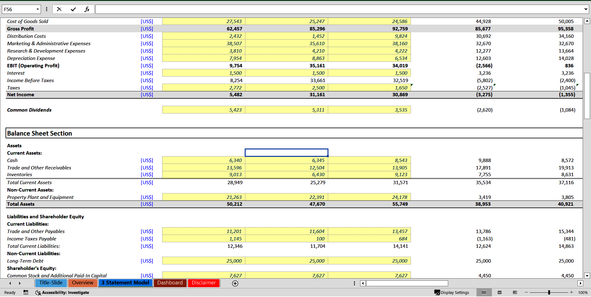 Pharma Biotech Company 3 Statement Financial Model Tempalte (Excel template (XLSX)) Preview Image