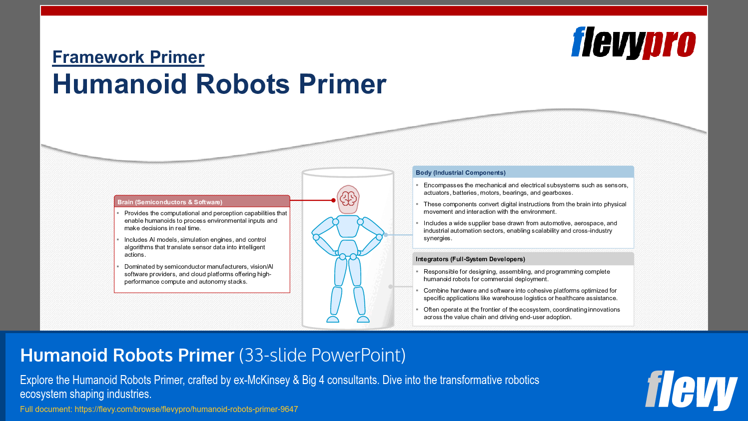 Humanoid Robots Primer (33-slide PPT PowerPoint presentation slide deck (PPTX)) Preview Image