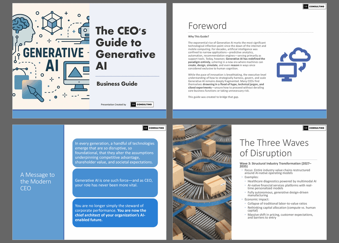 The CEO's Guide to Generative AI (591-slide PPT PowerPoint presentation slide deck (PPTX)) Preview Image