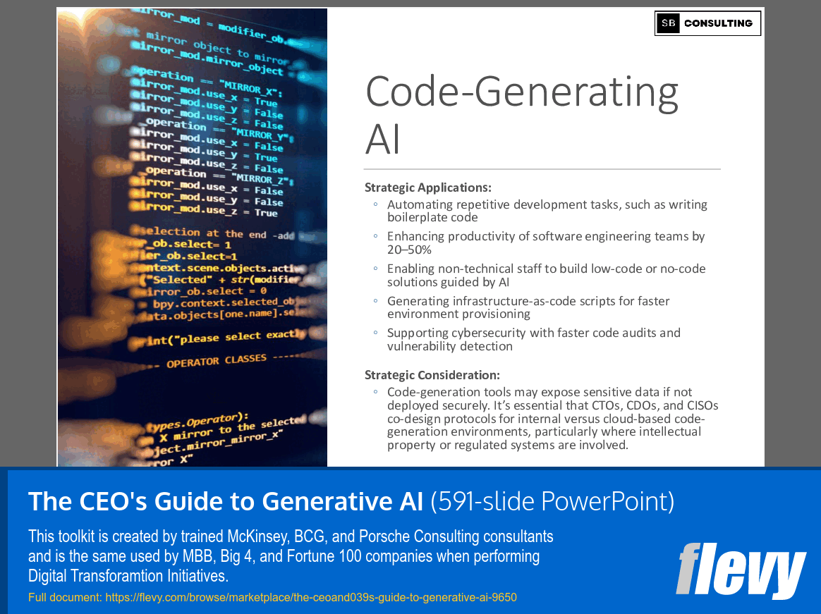 The CEO's Guide to Generative AI (591-slide PPT PowerPoint presentation slide deck (PPTX)) Preview Image