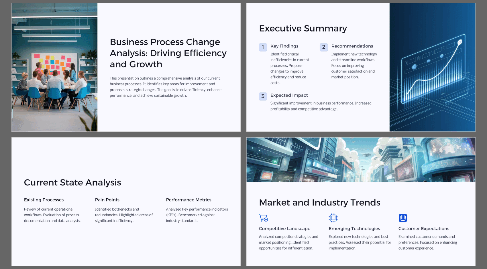 Business Process Change Analysis (15-slide PPT PowerPoint presentation slide deck (PPTX)) Preview Image