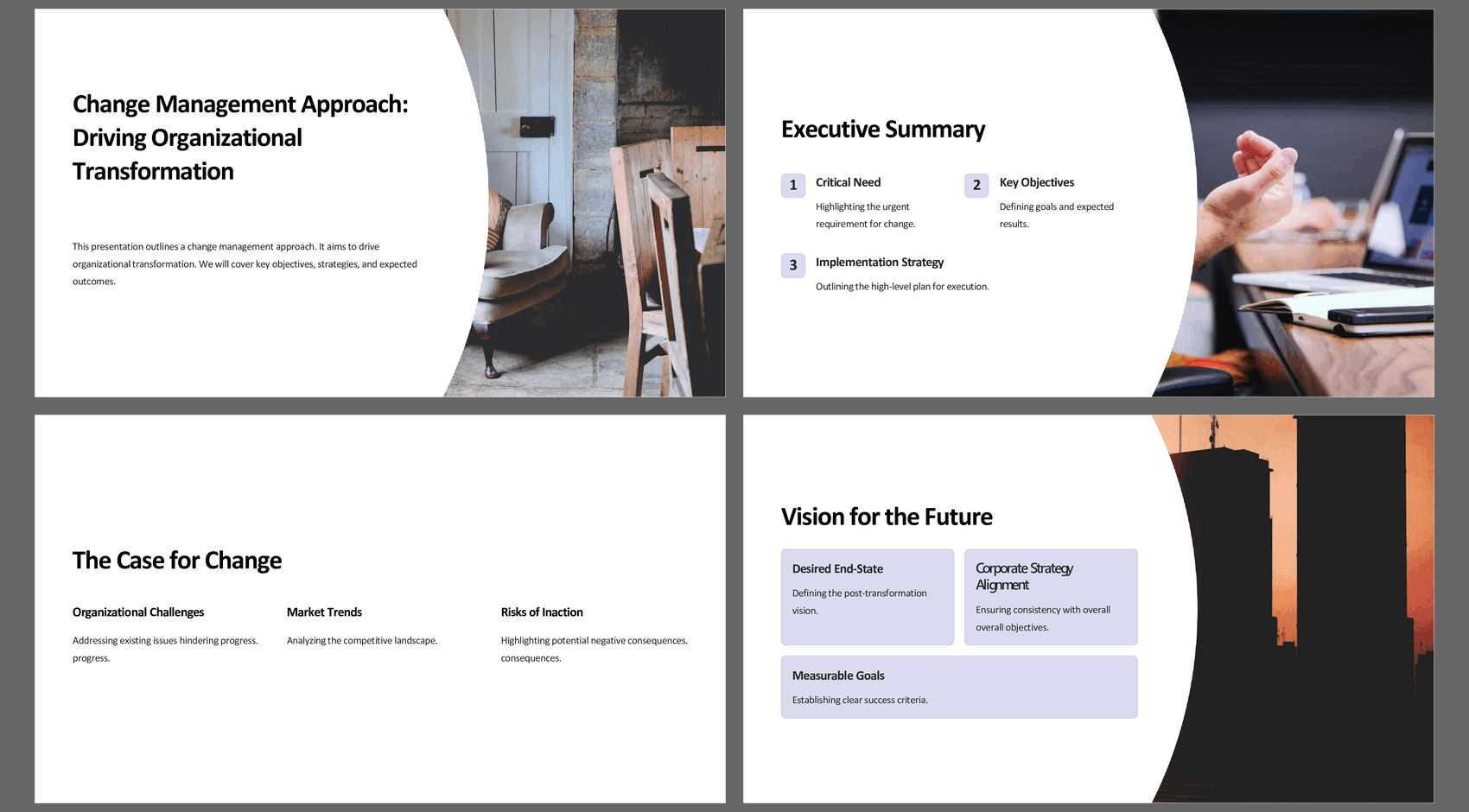 Change Management Approach (25-slide PPT PowerPoint presentation slide deck (PPTX)) Preview Image